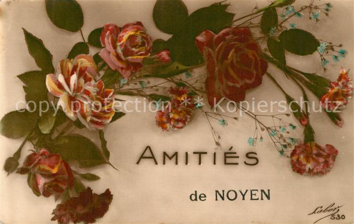 Noyen-sur-Sarthe Amities Blumenkarte