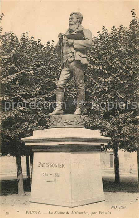 Poissy Statue de Meissonier par Frémiet Monument