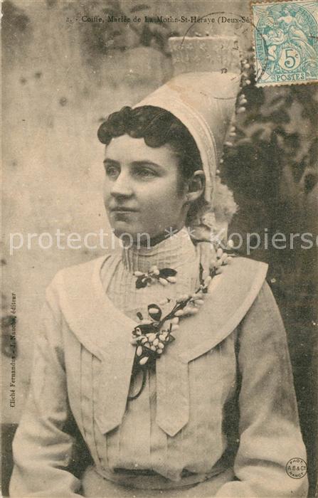 La Mothe-Saint-Heray Coiffe Mariée Costume Trachten Kopfschm