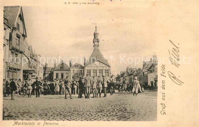 Peronne 80 Somme Marktplatz