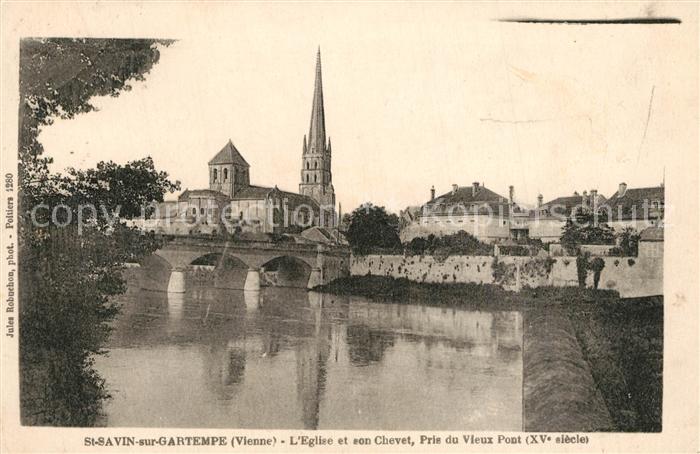 Saint-Savin-sur-Gartempe Eglise et son Chevet Pris du Vieux Pont