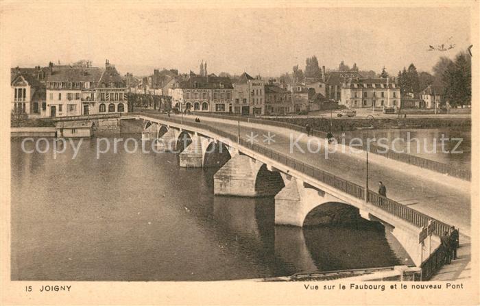 Joigny Yonne Vue sur le Faubourg et le nouveau Pont