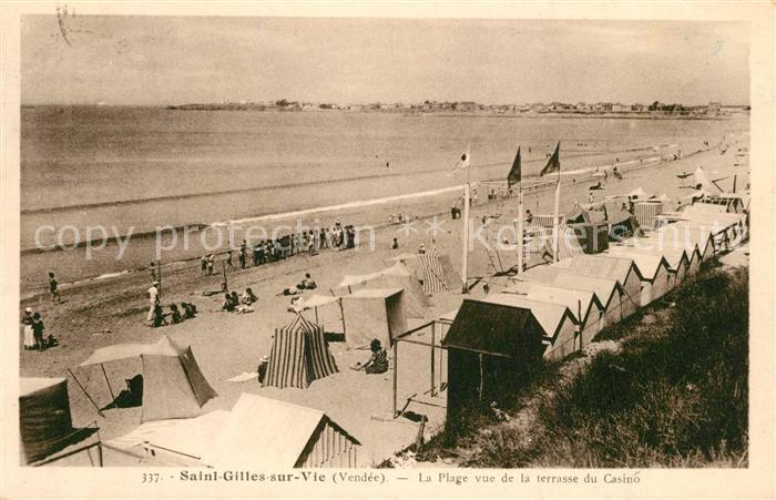 Saint-Gilles-Croix-de-Vie Vendee La Plage vue de la terrasse du Casino