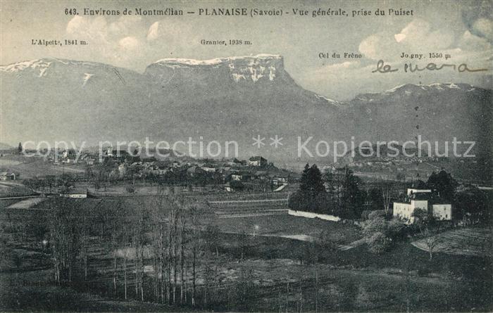 Planaise Vue Generale prise du Puiset Alpes