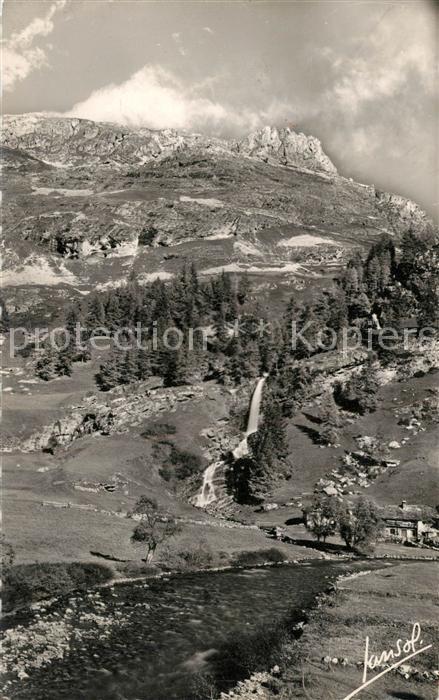 Tignes Cascade de Tignes et l'Isere Alpes Fran