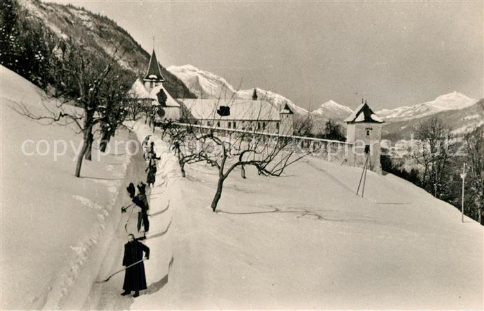 Abbaye de Tamie Savoie Religieux élargissant la route de l'Abb
