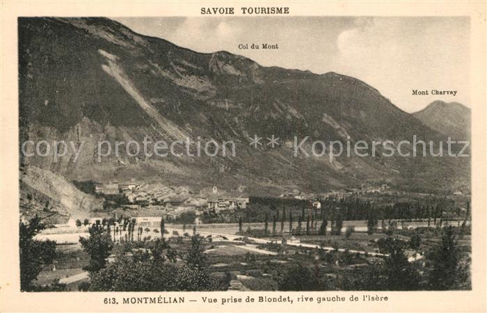 Montmelian Vue prise de Blondet rive gauche de l'Isère Alpes Francaises