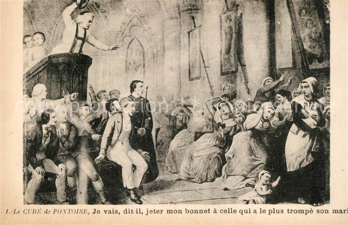 Pontoise Val-d Oise Le curé de la ville Dessin Kuenstlerkarte