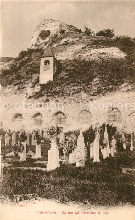 Haute-Isle Eglise dans le roc Cimetière