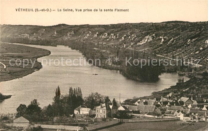 Vetheuil Panorama la Seine vue prise de la sente