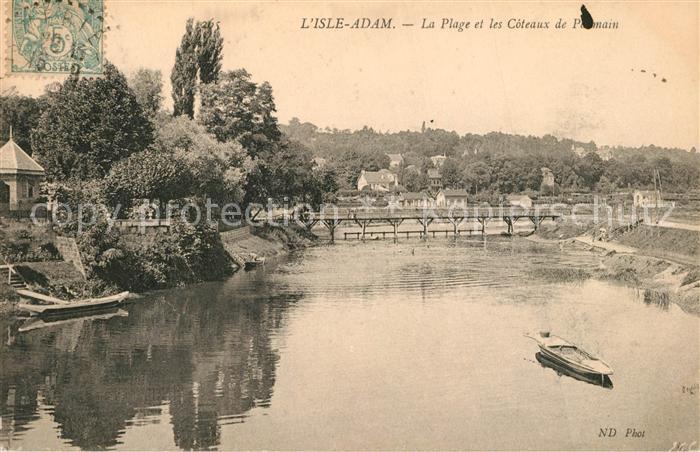 L Isle-Adam 95 Val-d Oise La Plage Pont et les Côteaux de Parmain