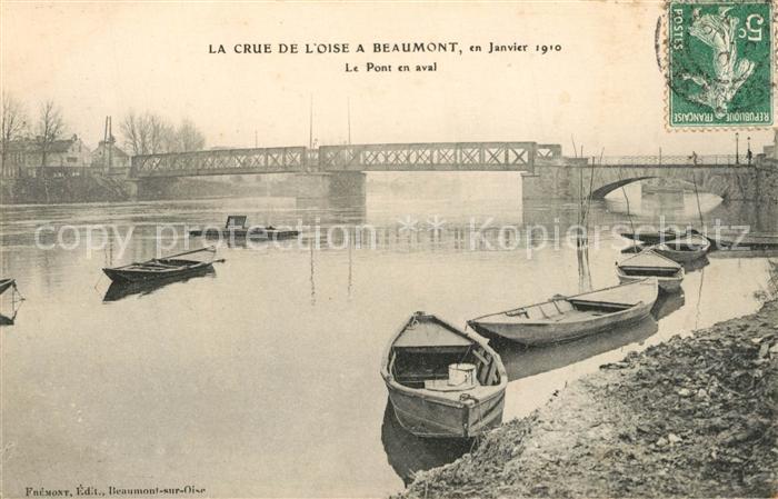 Beaumont-sur-Oise La crue de l'Oise Pont