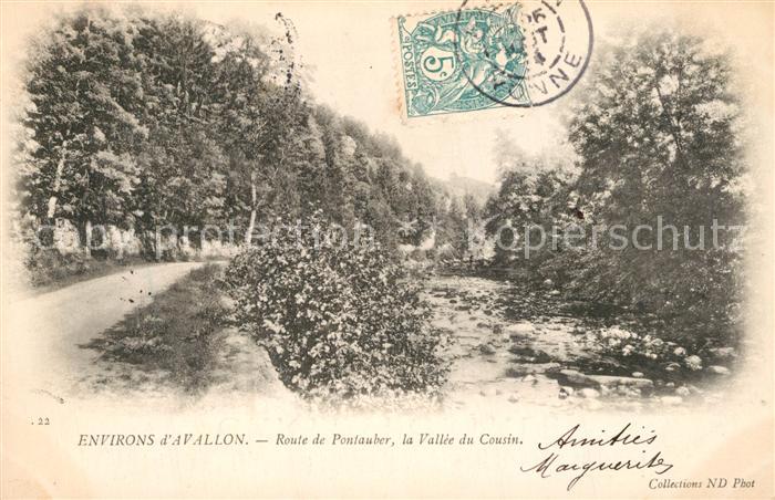 Avallon Route de Pontauber Vallee du Cousin