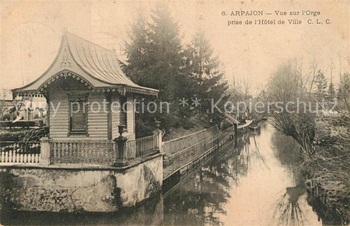 Arpajon Essonne Vue sur l'Orge prise de l Hotel de Ville