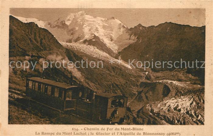 Chamonix Chemin de Fer du Mont Blanc Rampe du Mont Lachat Glacier Aiguille de Bi