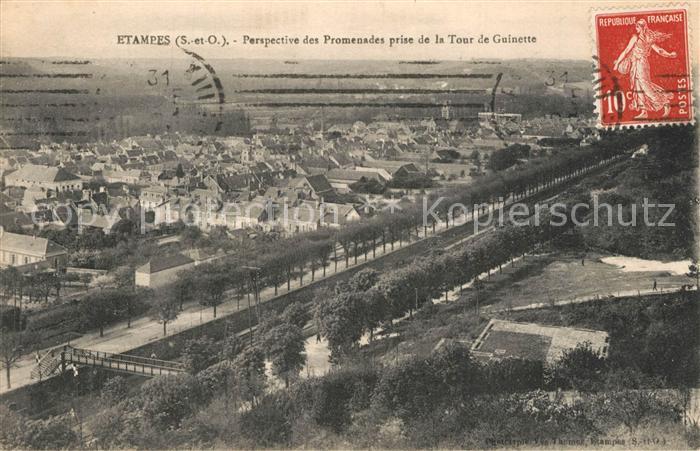 Etampes Perspectives des Promenades prise de la Tour de Guinette