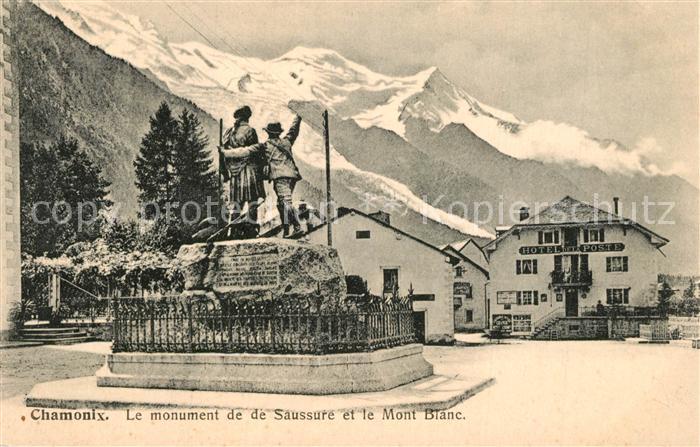 Chamonix Monument de Saussure et le Mont Blanc Alpes Francaises