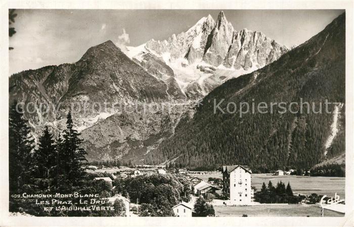 Les Praz Panorama Aiguille du Dru Aiguille Verte Alpes Francaises
