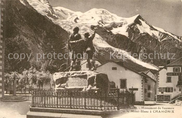 Chamonix Monument de Saussure et Massif du Mont Blanc Alpes Francaises