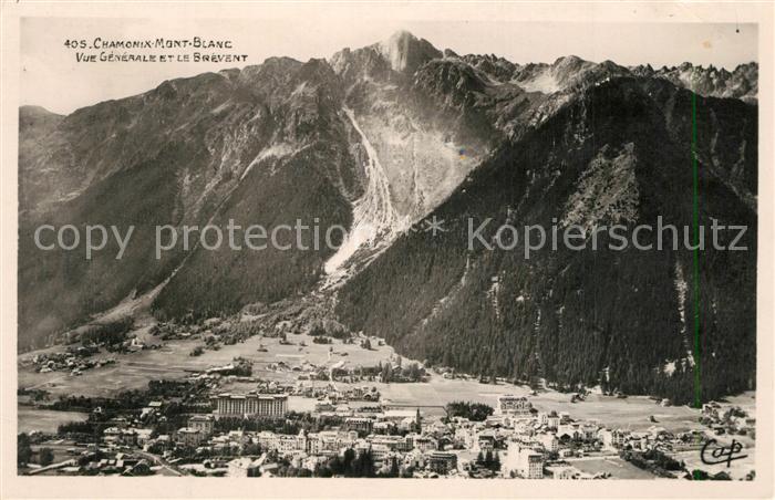 Chamonix Vue Generale et le Brévent Alpes Franca