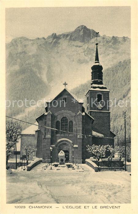 Chamonix Eglise et le Brévent Alpes Francaises en hiver Collection Les Deux Savo