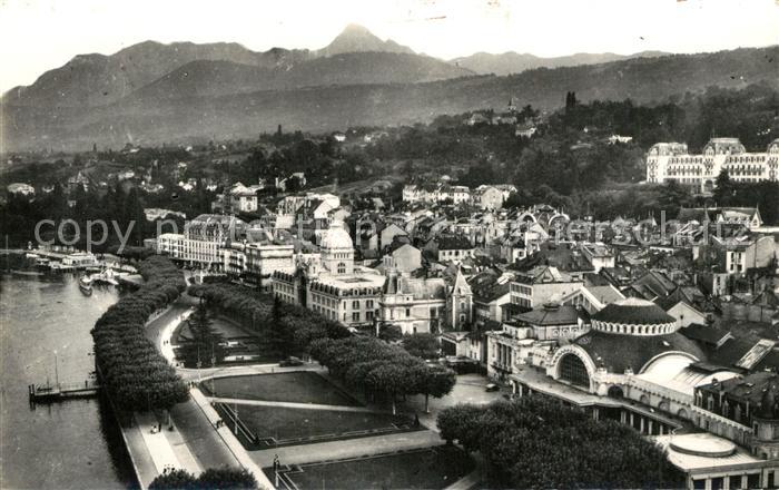Evian-les-Bains Haute Savoie La ville vue d avion Casino Jardins au fond Dent d'