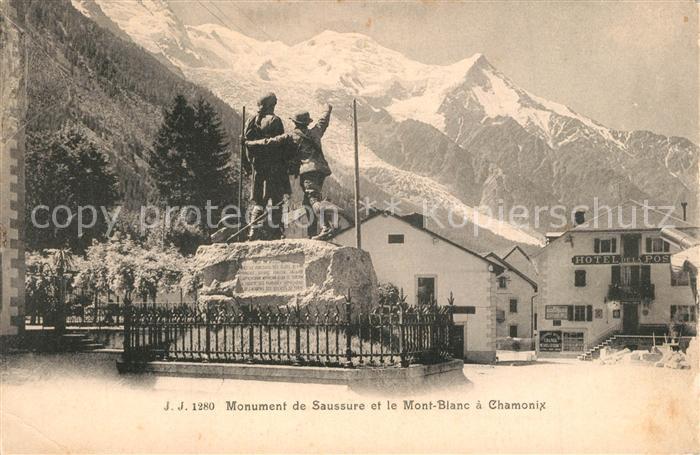 Chamonix Monument de Saussure et le Mont Blanc Alpes Francaises