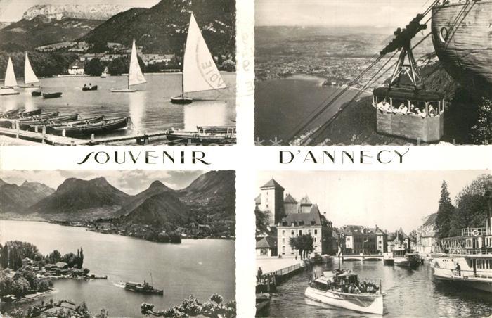 Annecy Haute-Savoie Panorama Lac d_Annecy Bateaux Téléfériq