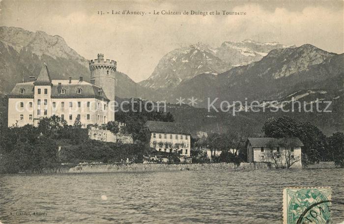 Duingt Chateau au Lac d Annecy et la Tournette Alpes
