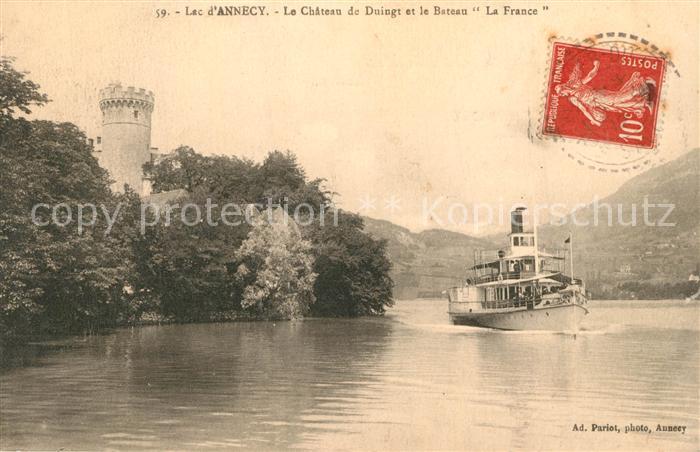 Duingt Chateau au Lac d Annecy Bateau La France