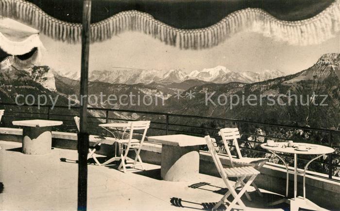 Veyrier-du-Lac Téléférique du Mont Veyrier Terrasse Chaîne des Aravis et le Mont