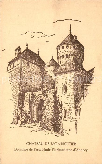 Montrottier Chateau Dessin Kuenstlerkarte