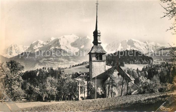 Sallanches Eglise de Cordon et Mont Blanc Alpes Francaises