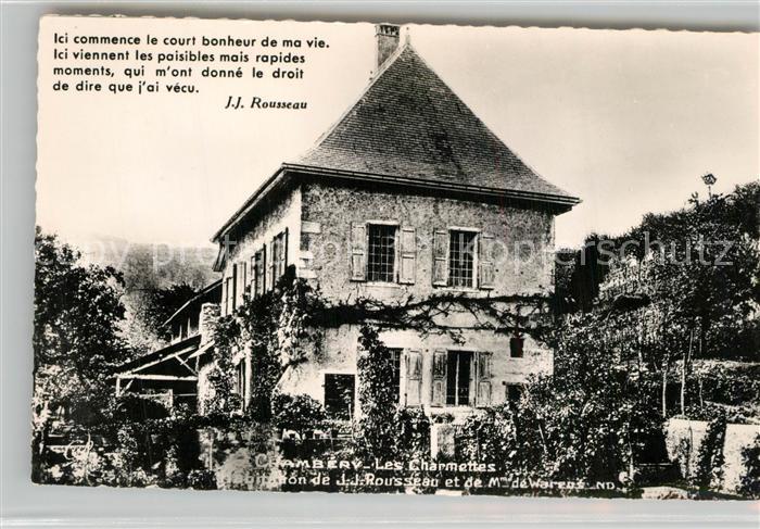Chambery Savoie Les Charmettes Habitation de Rousseau et Madame de Warens