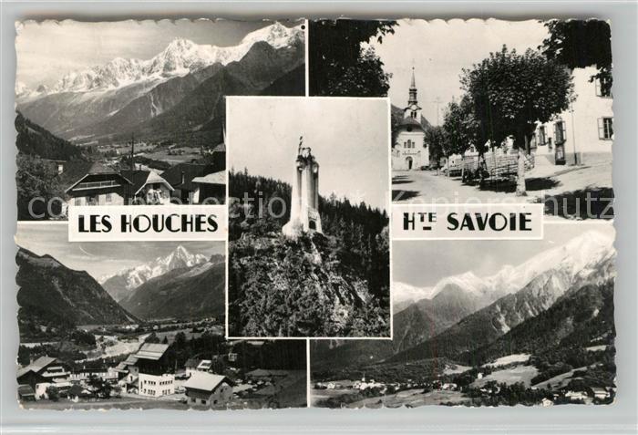 Les Houches Panorama Alpen Christusstatue Motiv mit