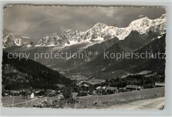 Les Houches Les Chavands et Chaîne du Mont Blanc Alpes Francaises