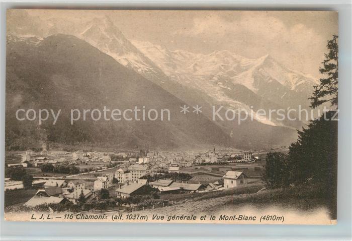 Chamonix Vue Generale et le Mont Blanc