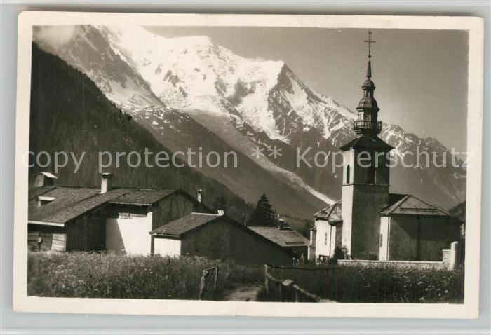 Argentiere Haute-Savoie Motiv mit Kirche Mont Blanc Alpen
