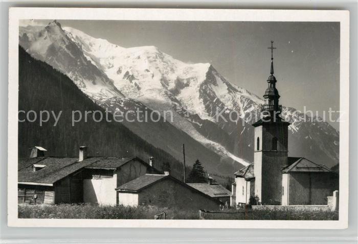 Argentiere Haute-Savoie Motiv mit Kirche Mont Blanc Alpen
