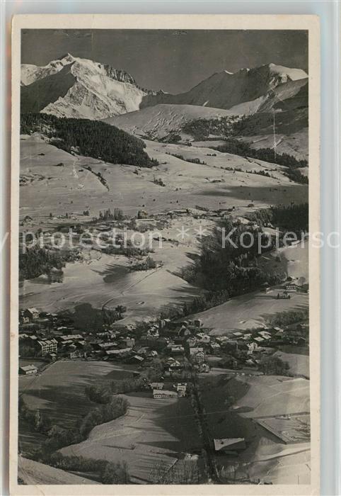 Megeve Station hivernale Massif du Mont Blanc Alpes Francaises vue aérienne