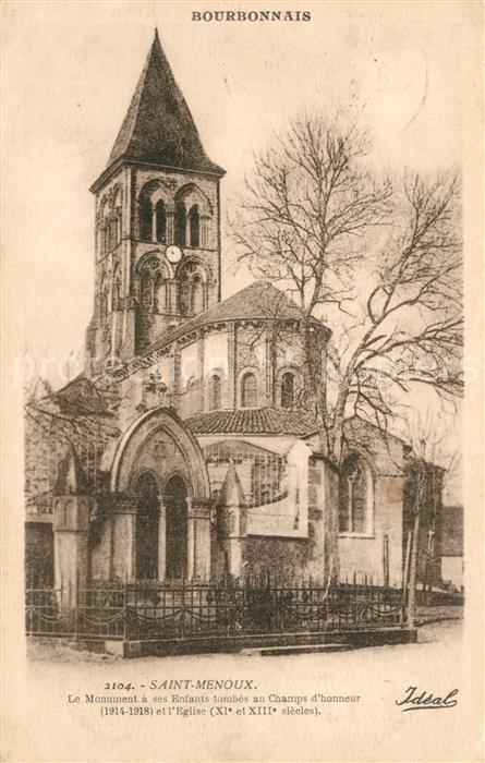 Saint-Menoux Eglise Monument aux Enfants tombés au Champs d honneur