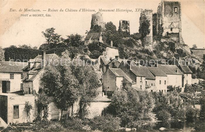 Herisson Allier Ruines du Chateau Monument historique XVIe siècle
