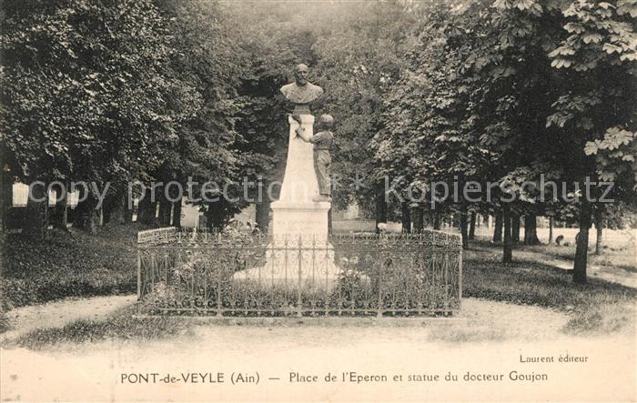Pont-de-Veyle Place de l'Eperon Statue du Docteur Goujon Monument
