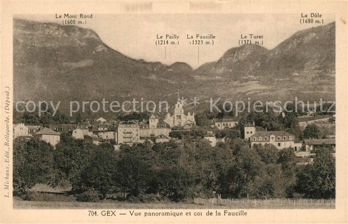 Gex Vue panoramique et Col de la Faucille