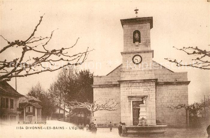 Divonne-les-Bains Eglise Fontaine Kirche Brunnen