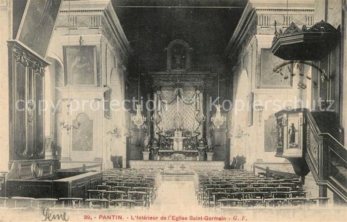 Pantin Intérieur de l'Eglise Saint Germain