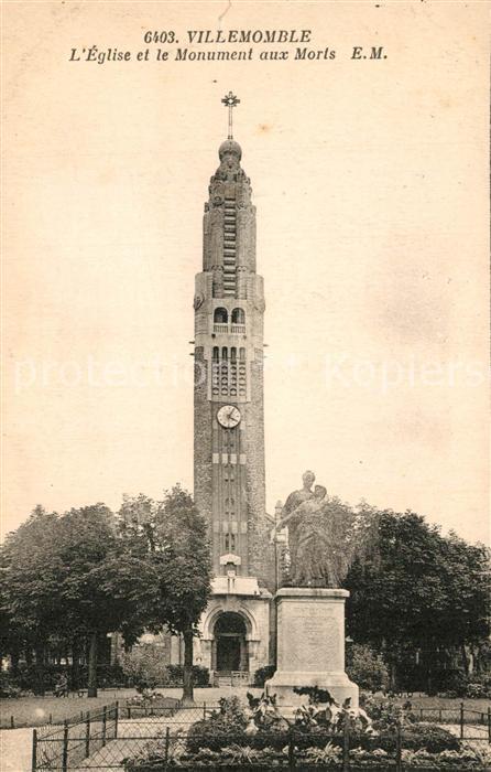 Villemomble Eglise et Monument aux Morts Kirche Kri