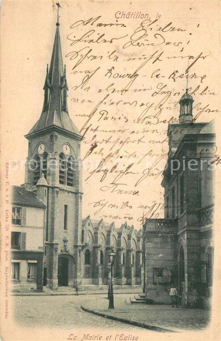 Chatillon Hauts-de-Seine La Mairie et l'Eglise