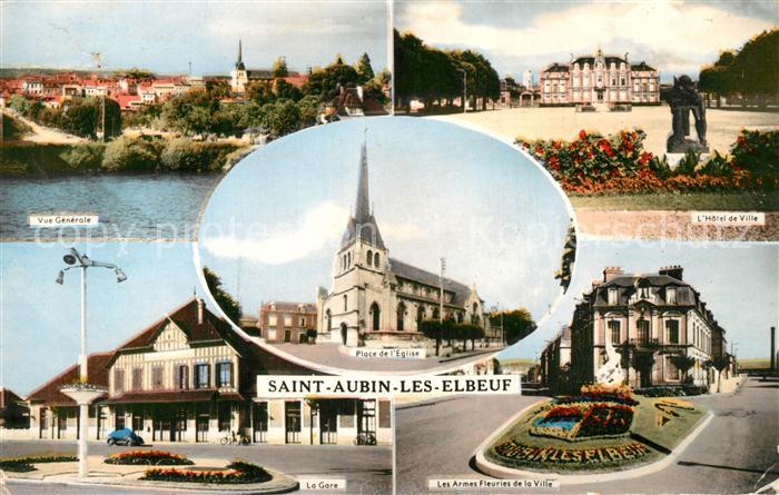 Saint-Aubin-les-Elbeuf Vue Generale la Gare Place de l'Eglise