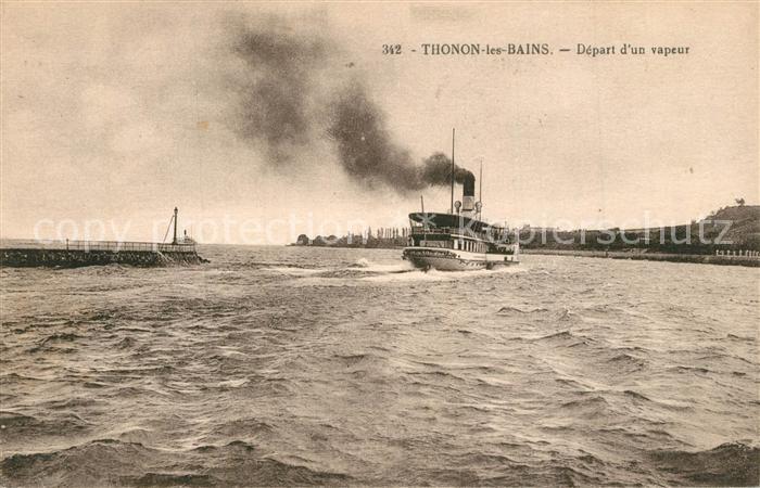 Thonon-les-Bains Départ d un vapeur